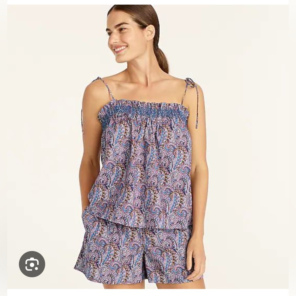 J Crew Liberty Paisley Tropical Prince Pajama Short Set